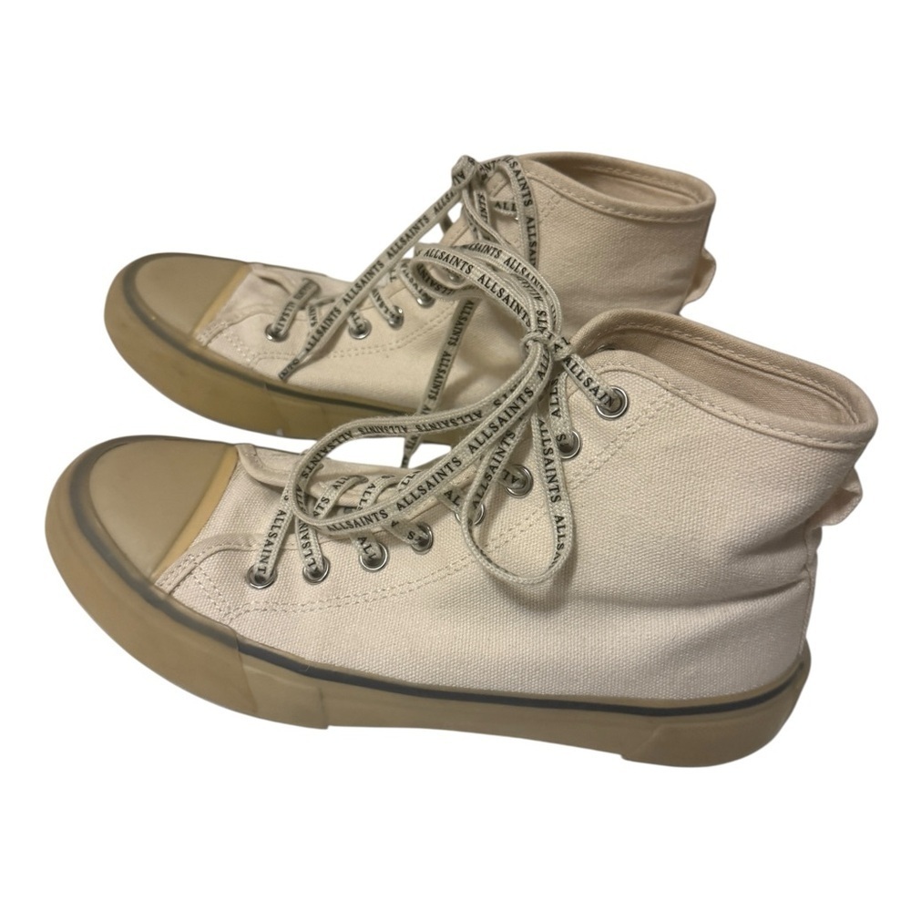 All Saints Women's Cream High-Top Sneakers - Picture 6 of 12